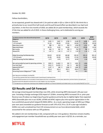Thumbnail Netflix Quarterly Report 2020-q3