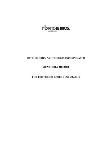 Thumbnail RB Global
 Quarterly Report 2010-q2