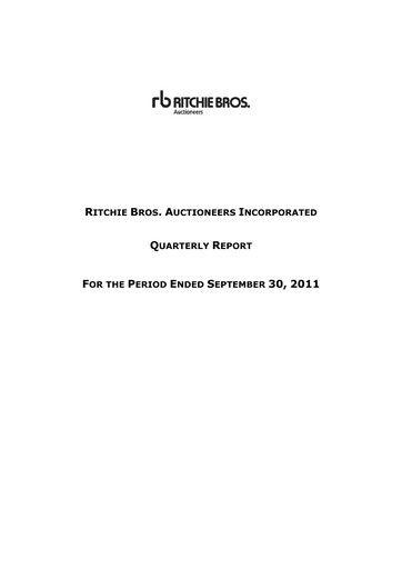 Thumbnail RB Global
 Quarterly Report 2011-q3