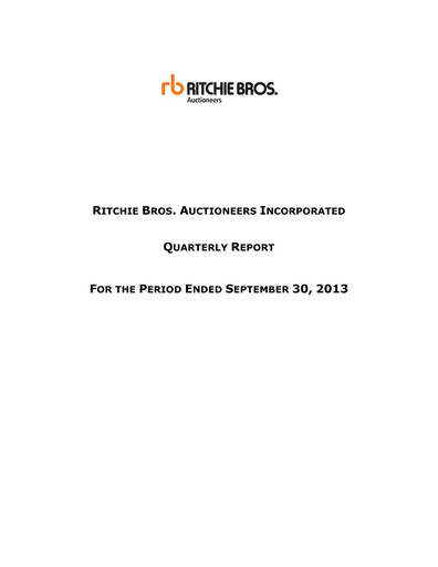 Thumbnail RB Global
 Quarterly Report 2013-q3
