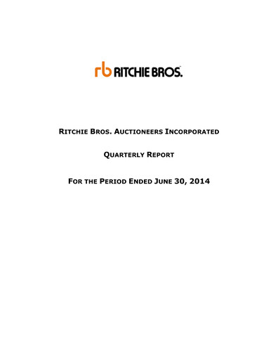 Thumbnail RB Global
 Quarterly Report 2014-q2