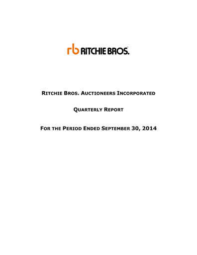 Thumbnail RB Global
 Quarterly Report 2014-q3