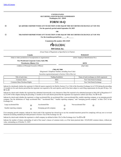 Thumbnail RB Global
 Quarterly Report 2025-q3