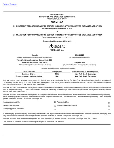 Thumbnail RB Global
 Quarterly Report 2026-q1