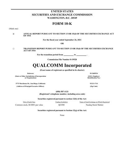 Thumbnail QUALCOMM Annual Report 2021