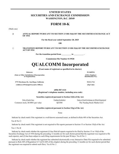 Thumbnail QUALCOMM Annual Report 2025