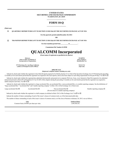 Vorschaubild QUALCOMM Quartalsbericht 2015-q1