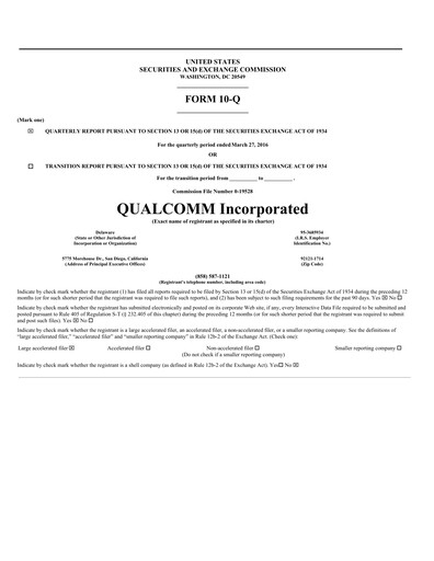 Vorschaubild QUALCOMM Quartalsbericht 2016-q2