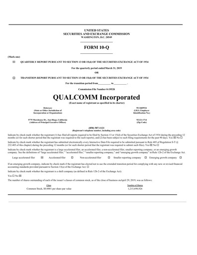 Vorschaubild QUALCOMM Quartalsbericht 2019-q2