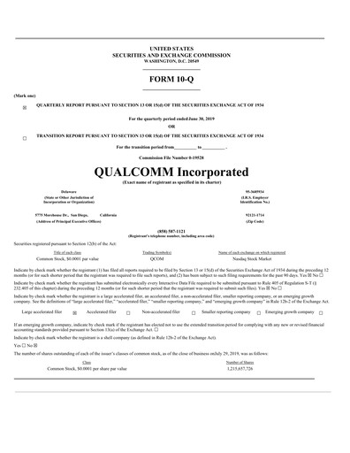 Vorschaubild QUALCOMM Quartalsbericht 2019-q3