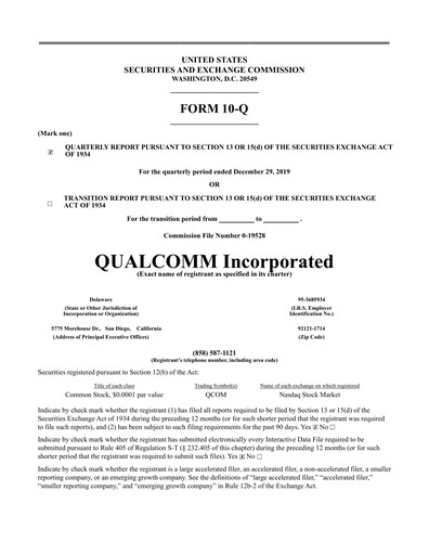 Vorschaubild QUALCOMM Quartalsbericht 2020-q1