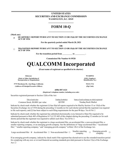 Vorschaubild QUALCOMM Quartalsbericht 2021-q2