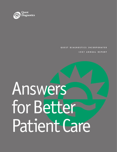 Thumbnail Quest Diagnostics
 Annual Report 1997