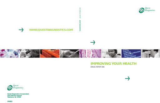Thumbnail Quest Diagnostics
 Annual Report 2001