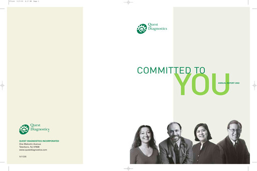 Thumbnail Quest Diagnostics
 Annual Report 2002