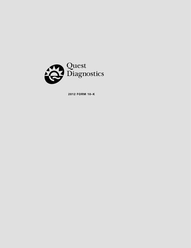 Thumbnail Quest Diagnostics
 Annual Report 2012