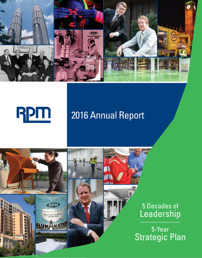 Thumbnail RPM International
 Annual Report 2016