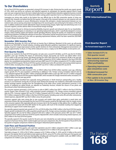 Miniature RPM International
 Rapport trimestriel 2019-q1
