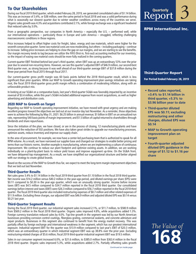 Miniature RPM International
 Rapport trimestriel 2019-q3