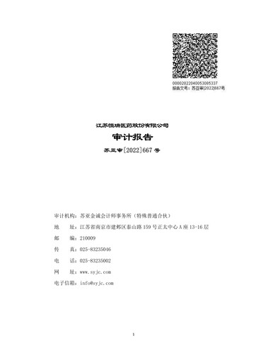 Miniature Jiangsu Hengrui Medicine
 Bilan financier 2021