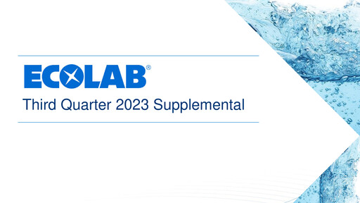 Miniature Ecolab Rapport trimestriel 2023-q3