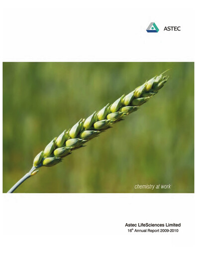 Thumbnail Astec Lifesciences
 Annual Report 2009-2010
