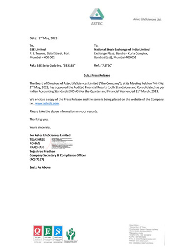 Thumbnail Astec Lifesciences
 Quarterly Report 2022-q4