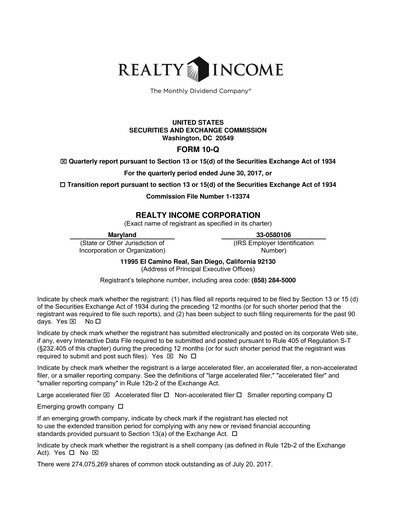 Thumbnail Realty Income Quarterly Report 2017-q2