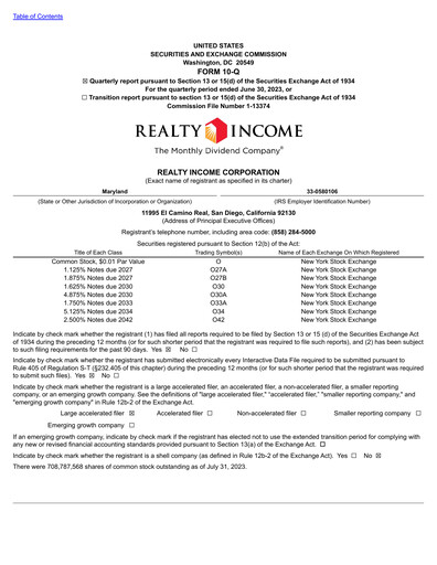 Thumbnail Realty Income Quarterly Report 2023-q2