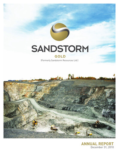 Thumbnail Sandstorm Gold Annual Report 2010