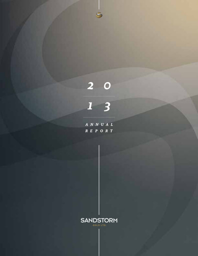 Thumbnail Sandstorm Gold Annual Report 2013