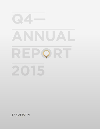 Thumbnail Sandstorm Gold Annual Report 2015