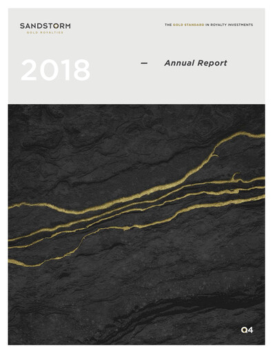 Thumbnail Sandstorm Gold Annual Report 2018