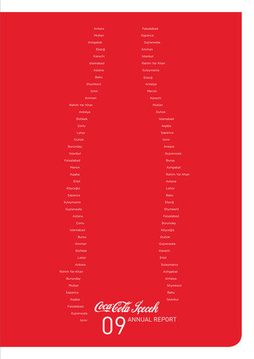 Thumbnail Coca-Cola İçecek
 Annual Report 2009
