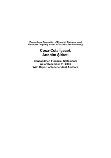 Thumbnail Coca-Cola İçecek
 Financial Statement 2006