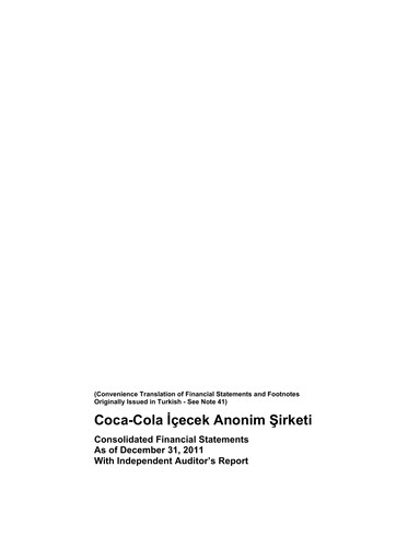 Thumbnail Coca-Cola İçecek
 Financial Statement 2011