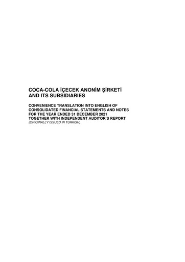 Thumbnail Coca-Cola İçecek
 Financial Statement 2021