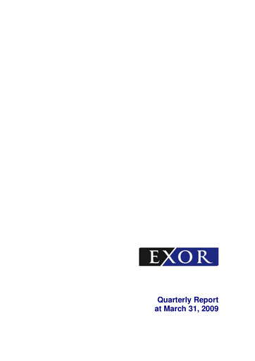 Thumbnail Exor
 Quarterly Report 2009-q1