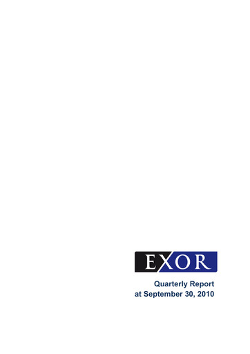 Thumbnail Exor
 Quarterly Report 2010-q3