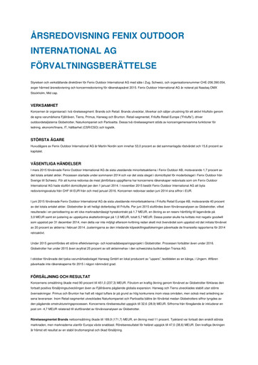 Thumbnail Fenix Outdoor Annual Report 2015