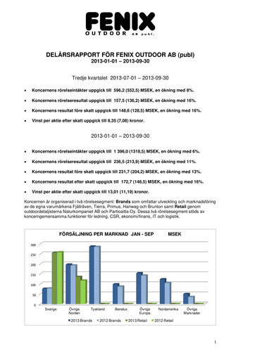 Thumbnail Fenix Outdoor Quarterly Report 2013-q3