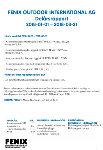 Thumbnail Fenix Outdoor Quarterly Report 2018-q1