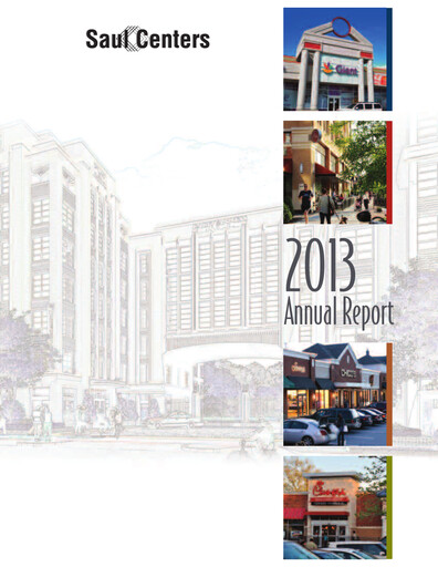 Thumbnail Saul Centers Annual Report 2013