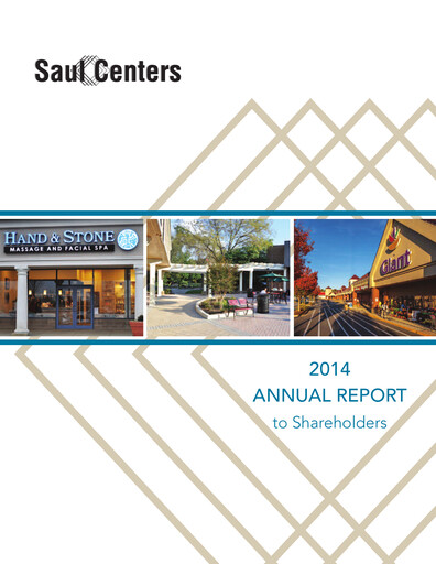 Thumbnail Saul Centers Annual Report 2014