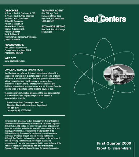 Thumbnail Saul Centers Quarterly Report 2000-q1