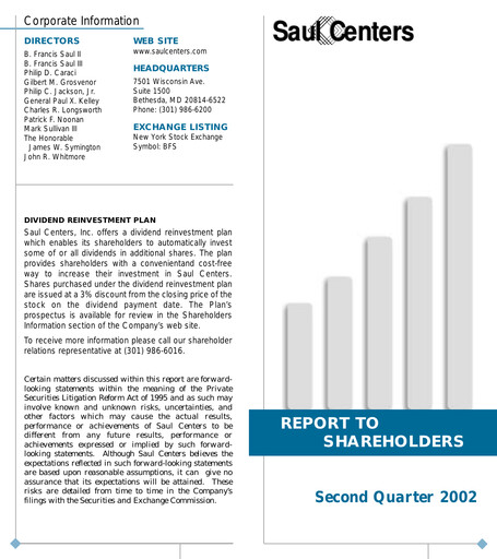 Thumbnail Saul Centers Quarterly Report 2002-q2