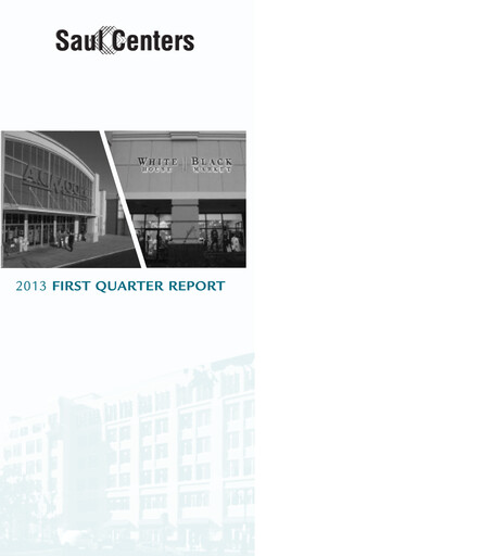 Thumbnail Saul Centers Quarterly Report 2013-q1