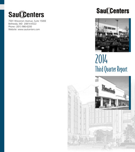 Thumbnail Saul Centers Quarterly Report 2014-q3