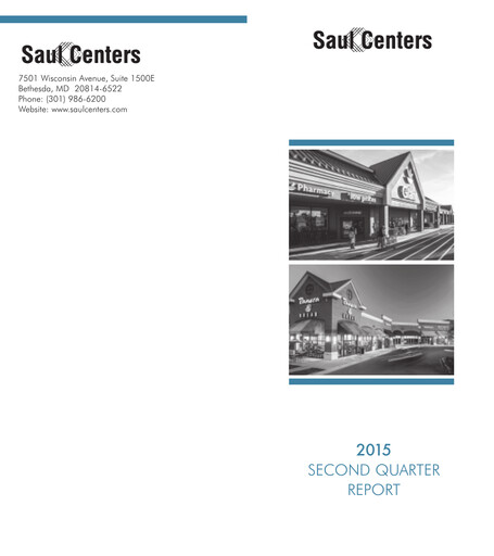 Thumbnail Saul Centers Quarterly Report 2015-q2