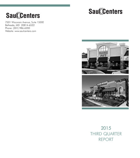Thumbnail Saul Centers Quarterly Report 2015-q3